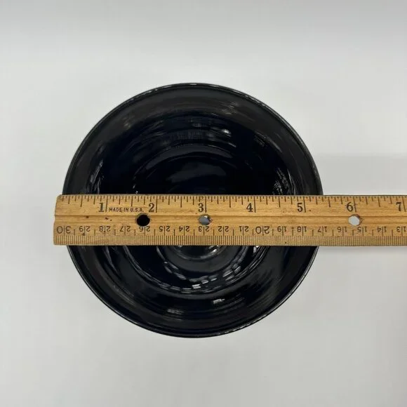 Art Glass Bowl Hand Blown Brehat France Signed Smoke Gray Silver Artsian Made - Picture 9 of 10